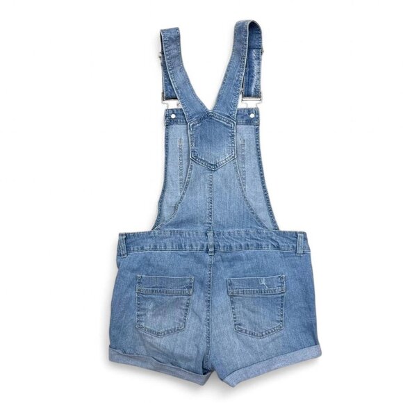 Y2K Blue‎ Spice Denim Overalls Western Preppy Distressed Size 7 - Picture 5 of 5